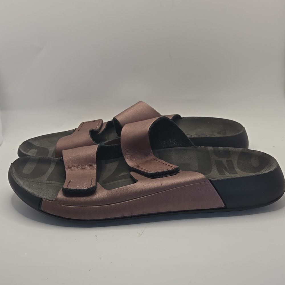 ECCO Women's Cozmo 2nd Two Band Slide Sandal Sz 9 Woodrose Boho Comfy Slip On - Picture 5 of 9